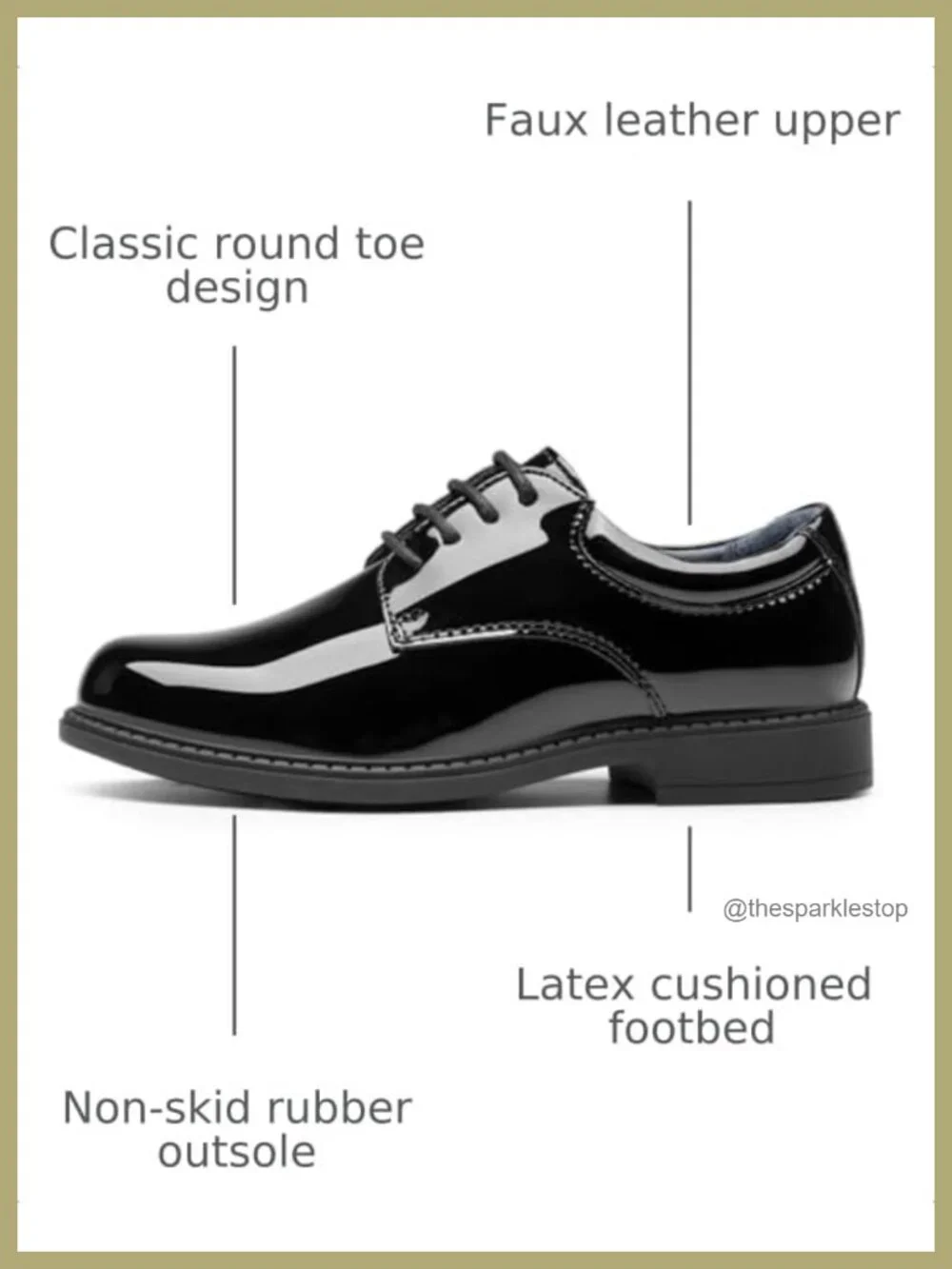 Boys' Oxford Lace-Up Dress Shoes Faux Leather Cushioned Low Top
